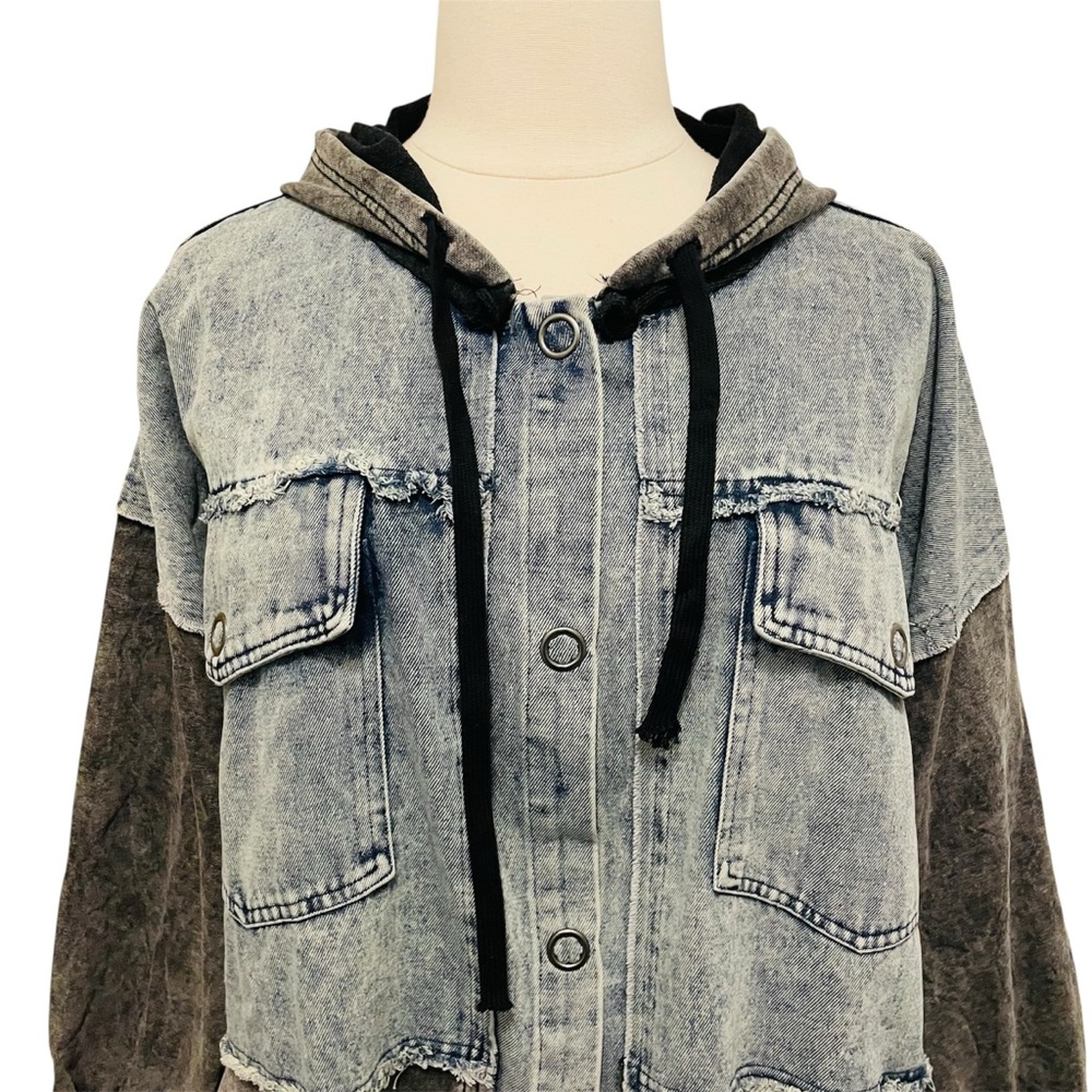 Oli & Hali Two-Tone Jean Jacket sz L Oversized - Picture 3 of 16